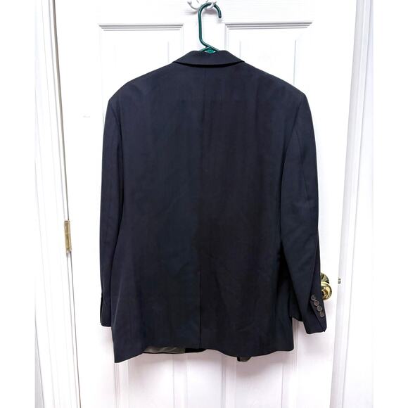 Bill Blass for Filenes Silk Blazer, Black 3 Button, Men's Size 42 S Vintage - Picture 2 of 7